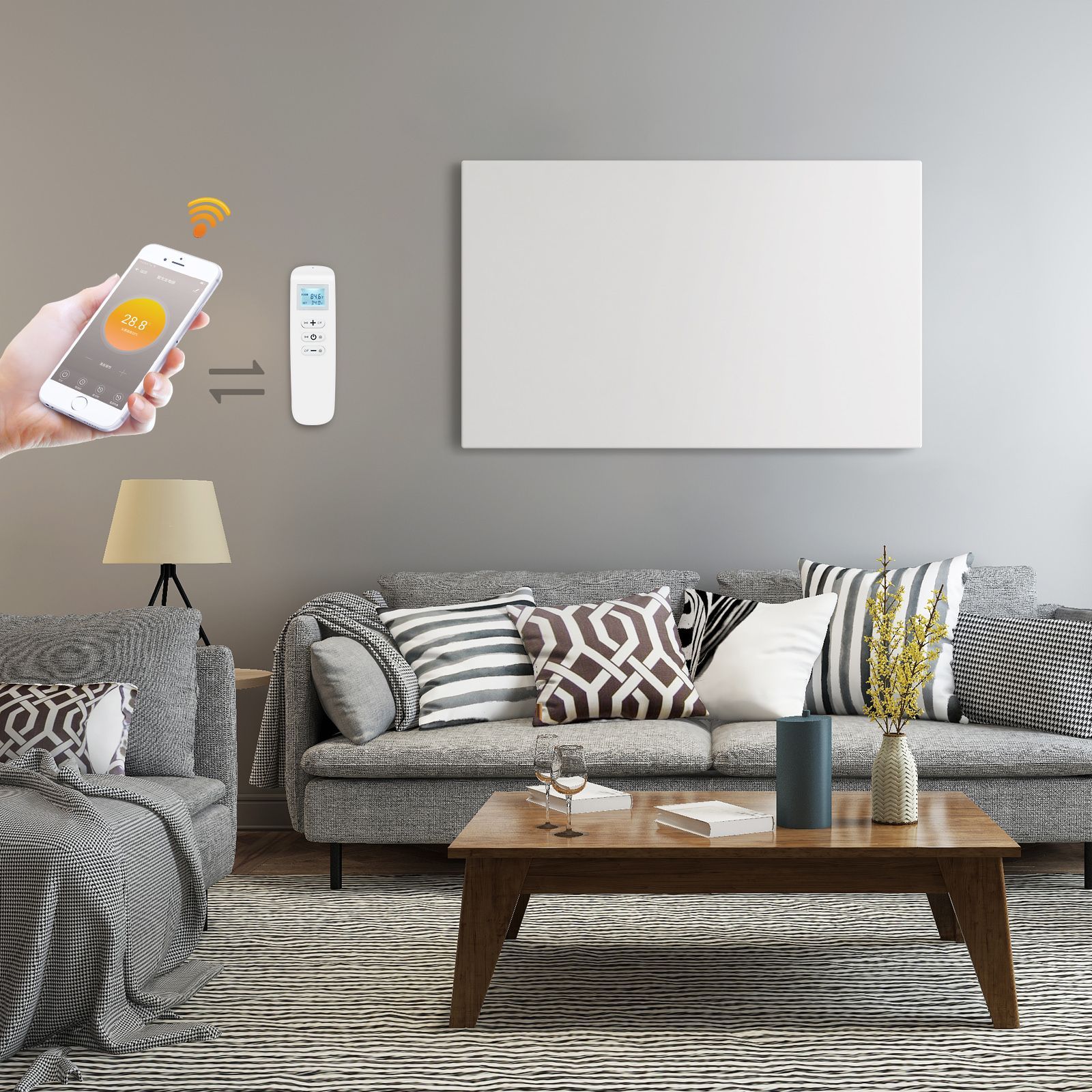 Pannello radiante ad infrarossi da parete Crystal