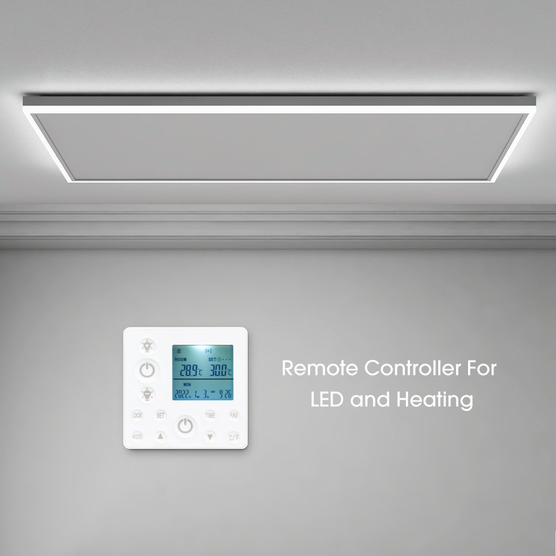 Pannello radiante ad infrarossi da soffitto con illuminazione Crystal Cielo