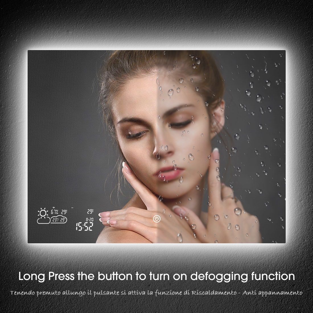 Specchio da parete radiante ad infrarossi Crystal