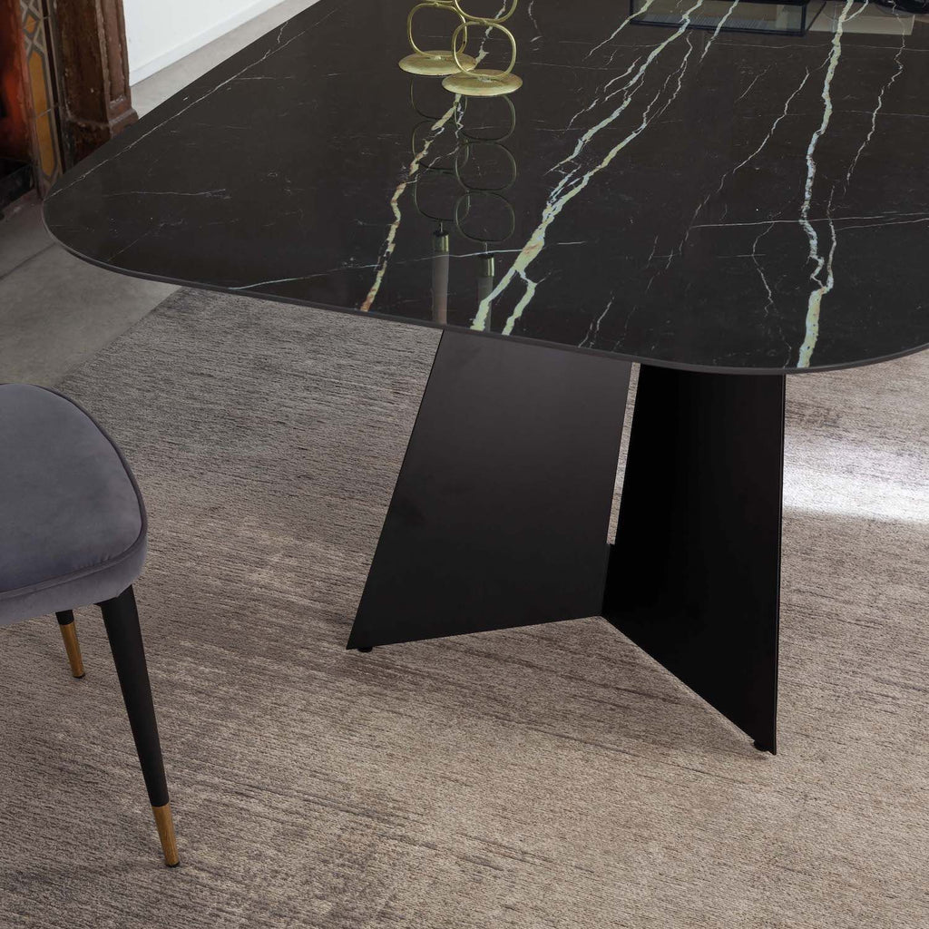 Tavolo da pranzo in acciaio e ceramica Springs Plus