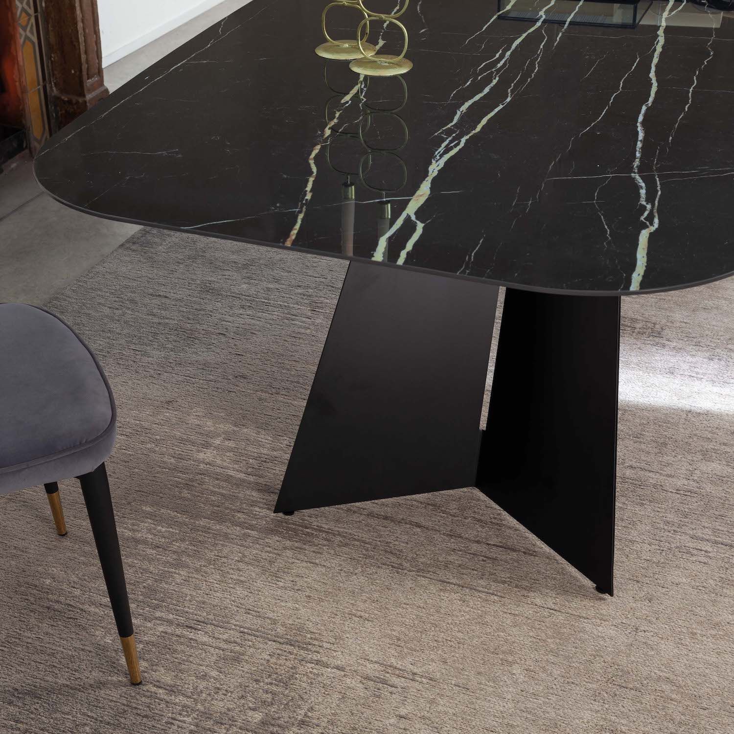 Tavolo da pranzo in acciaio e ceramica Springs Plus