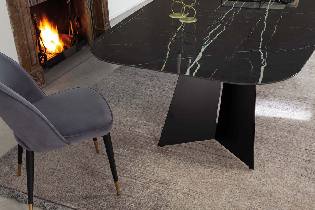 Tavolo da pranzo in acciaio e ceramica Springs Plus