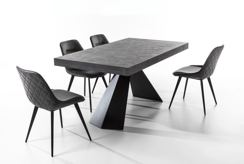 Tavolo da pranzo allungabile in acciaio e nobilitato Kenton Classic