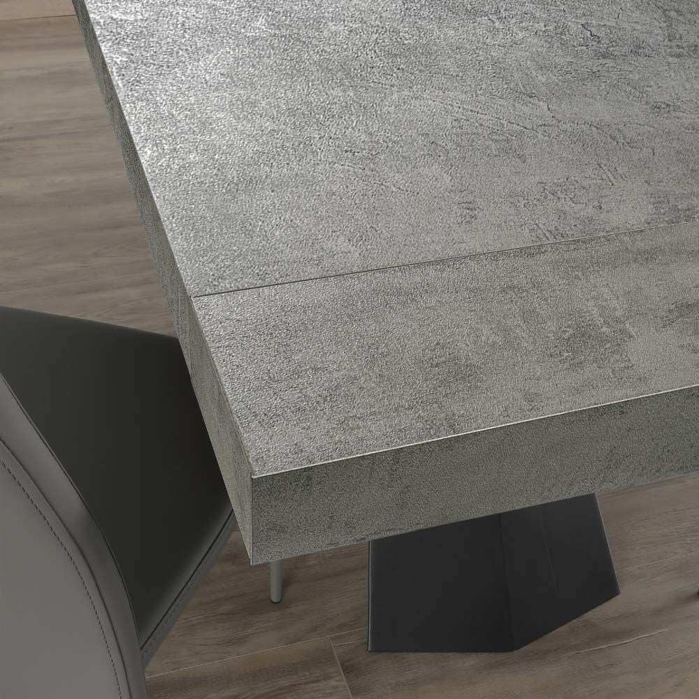 Tavolo da pranzo allungabile in acciaio e nobilitato Kenton Classic