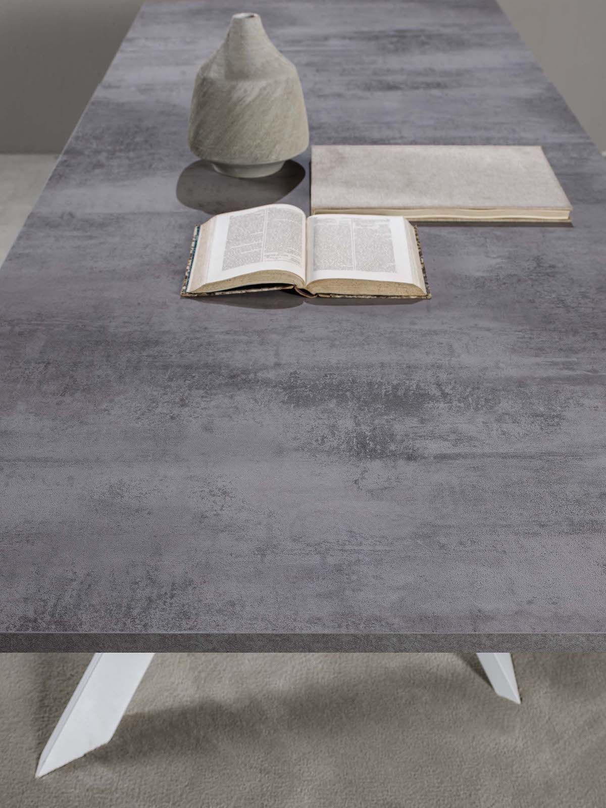 Tavolo da pranzo allungabile in acciaio e nobilitato Royal Maxi