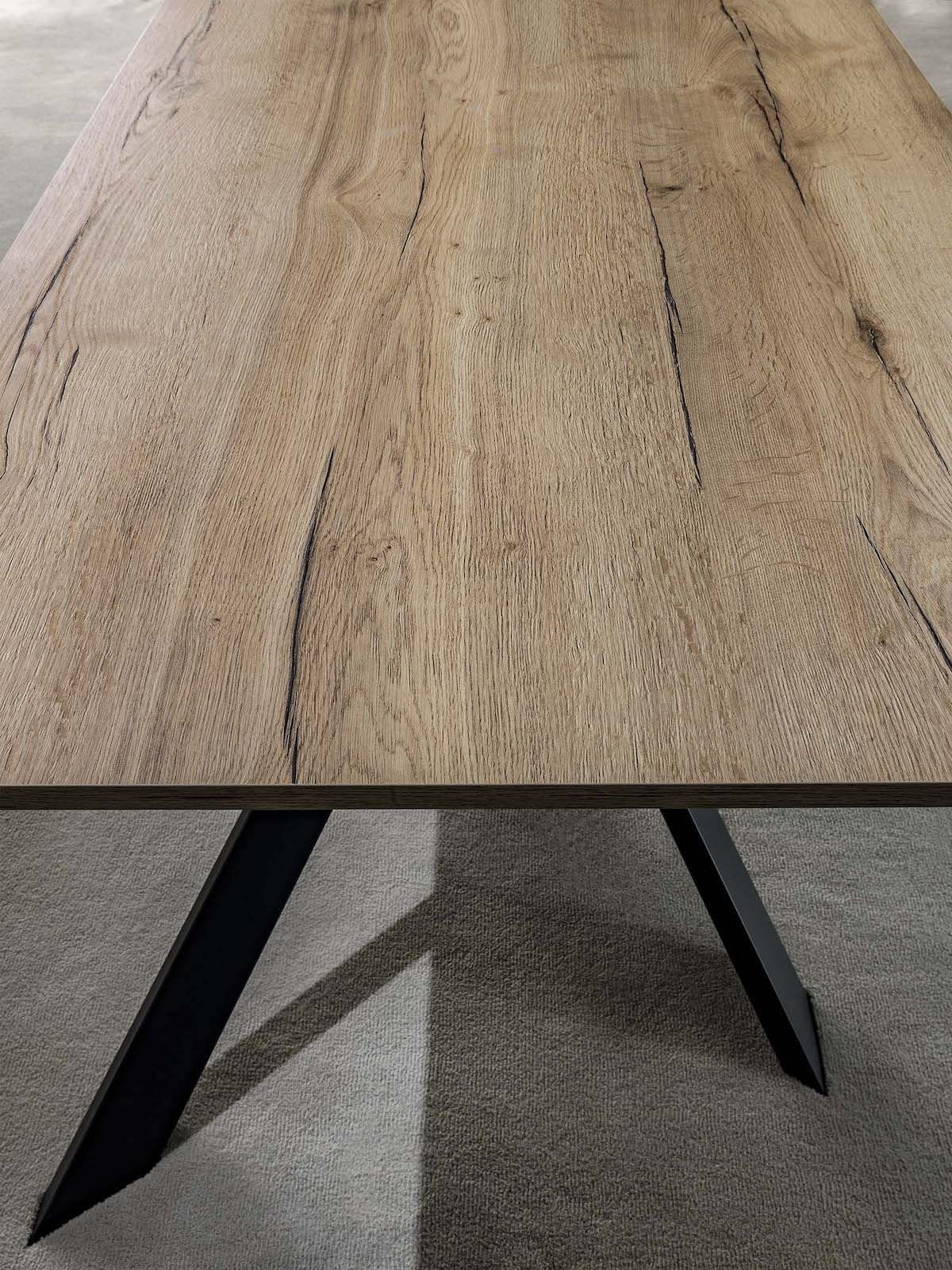 Tavolo da pranzo allungabile in acciaio e nobilitato Royal Maxi