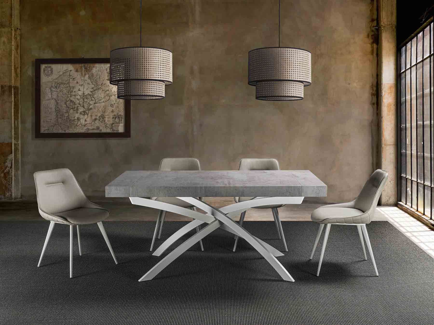 Tavolo da pranzo allungabile in acciaio e laminato Big Time