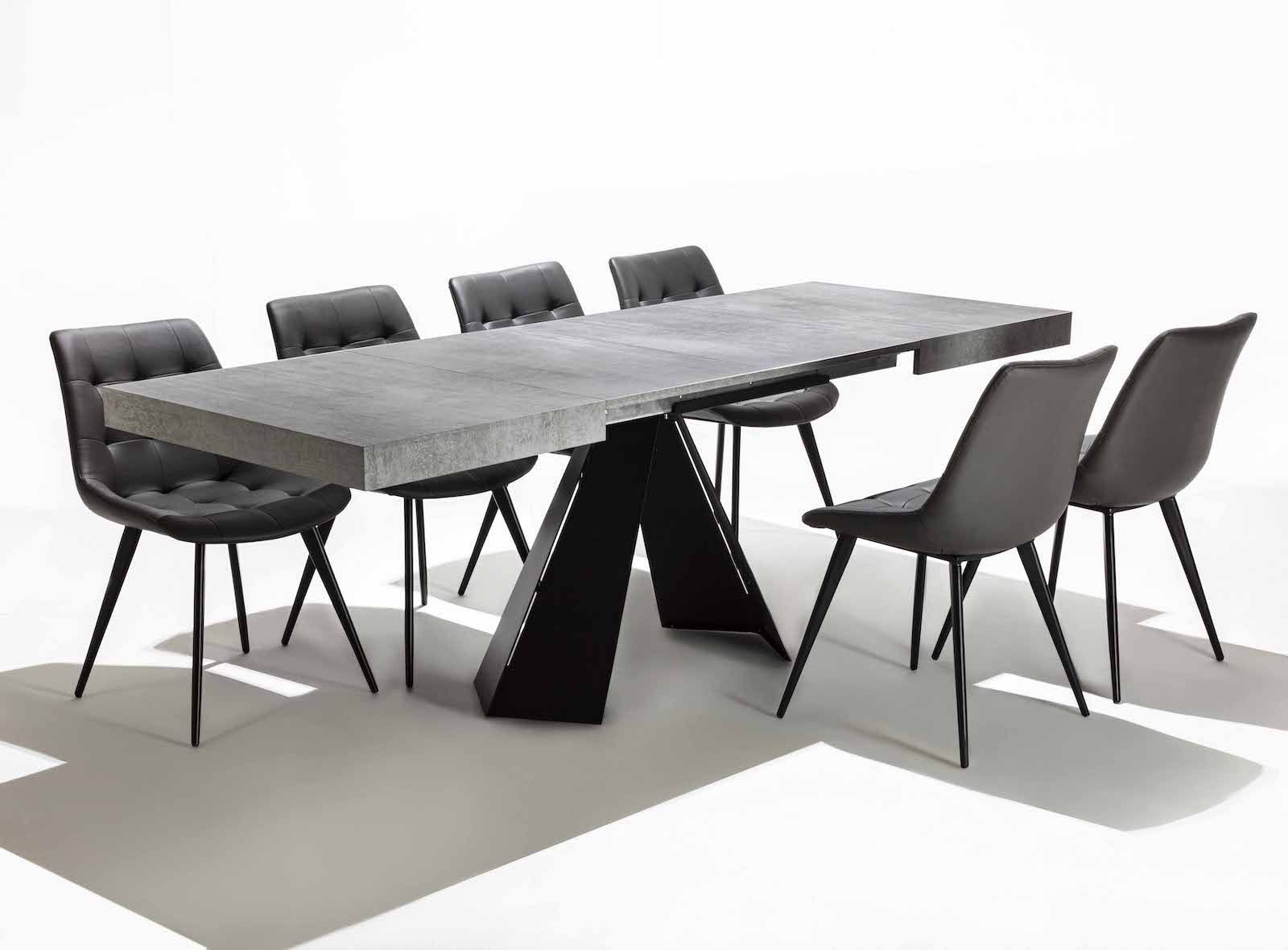 Tavolo da cucina allungabile in acciaio e nobilitato Damon Small