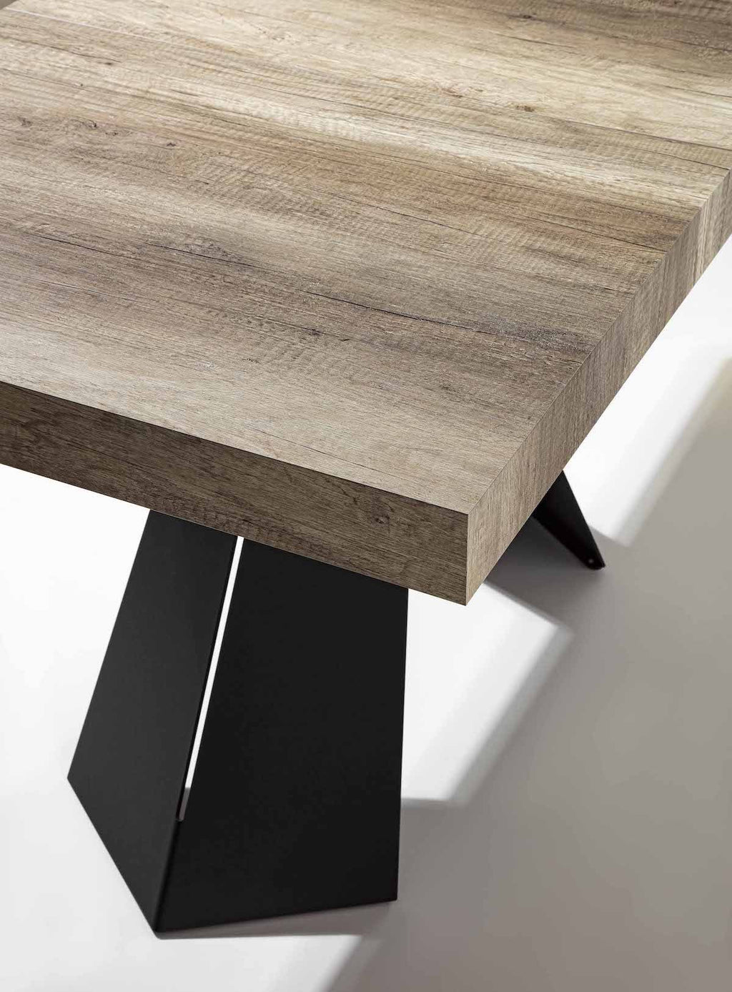 Tavolo da cucina allungabile in acciaio e nobilitato Damon Small