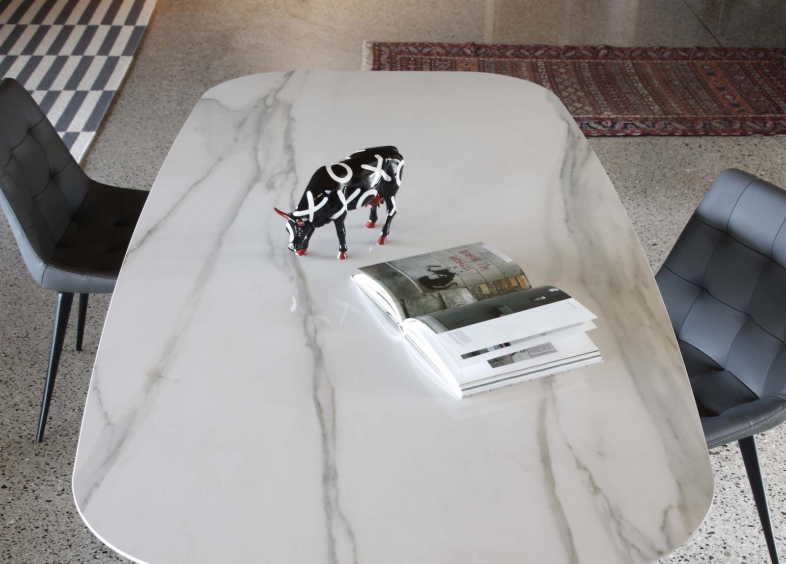 Tavolo da pranzo in acciaio e ceramica Springs Plus