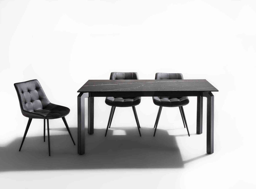 Tavolo allungabile in acciaio e vetro-ceramica Deric