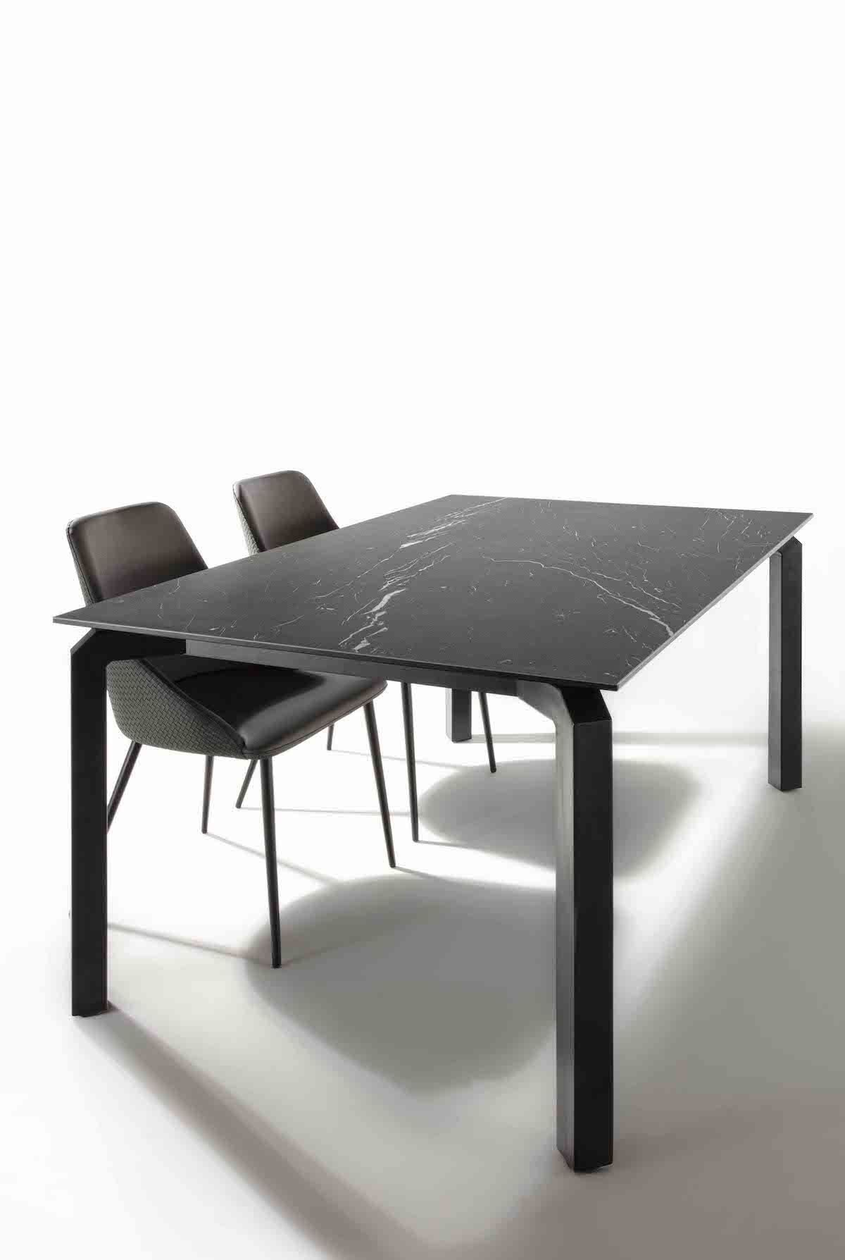 Tavolo allungabile in acciaio e vetro-ceramica Deric