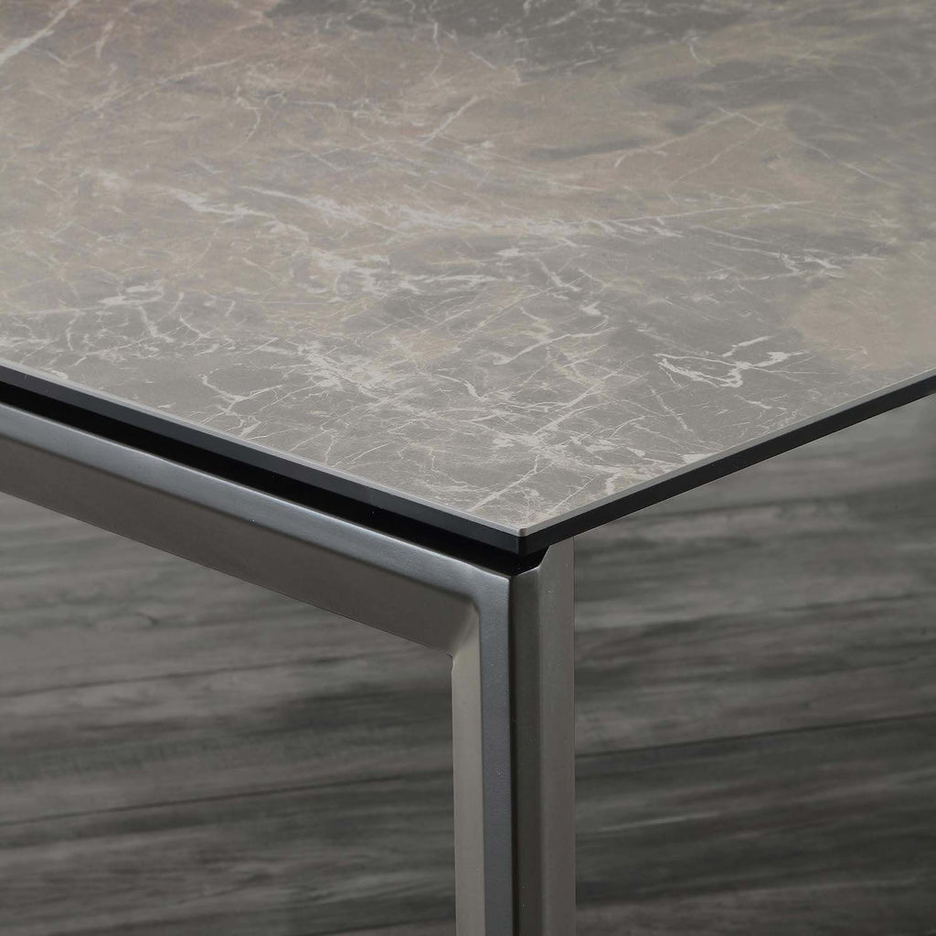 Tavolo allungabile Duarte piano vetro ceramica 140 x 90 cm