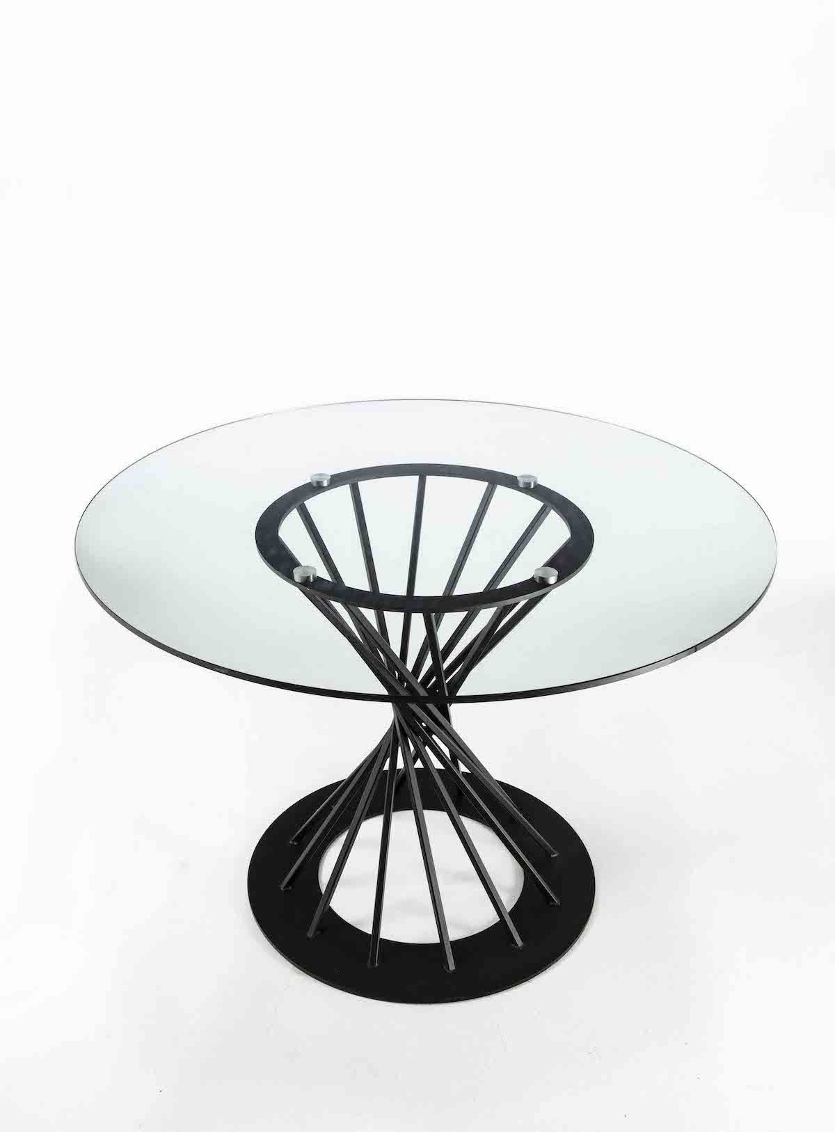 Tavolo rotondo in acciaio e vetro Runder Vetro