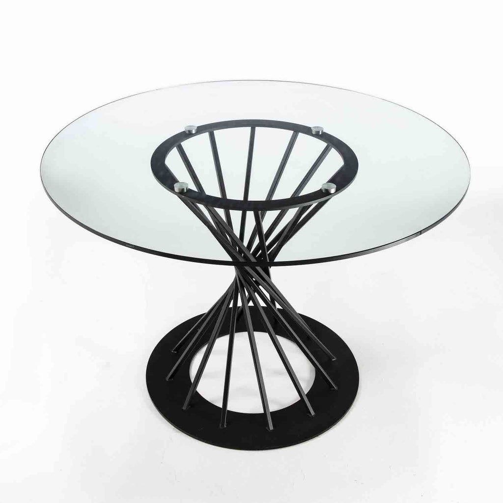 Tavolo rotondo in acciaio e vetro Runder Vetro