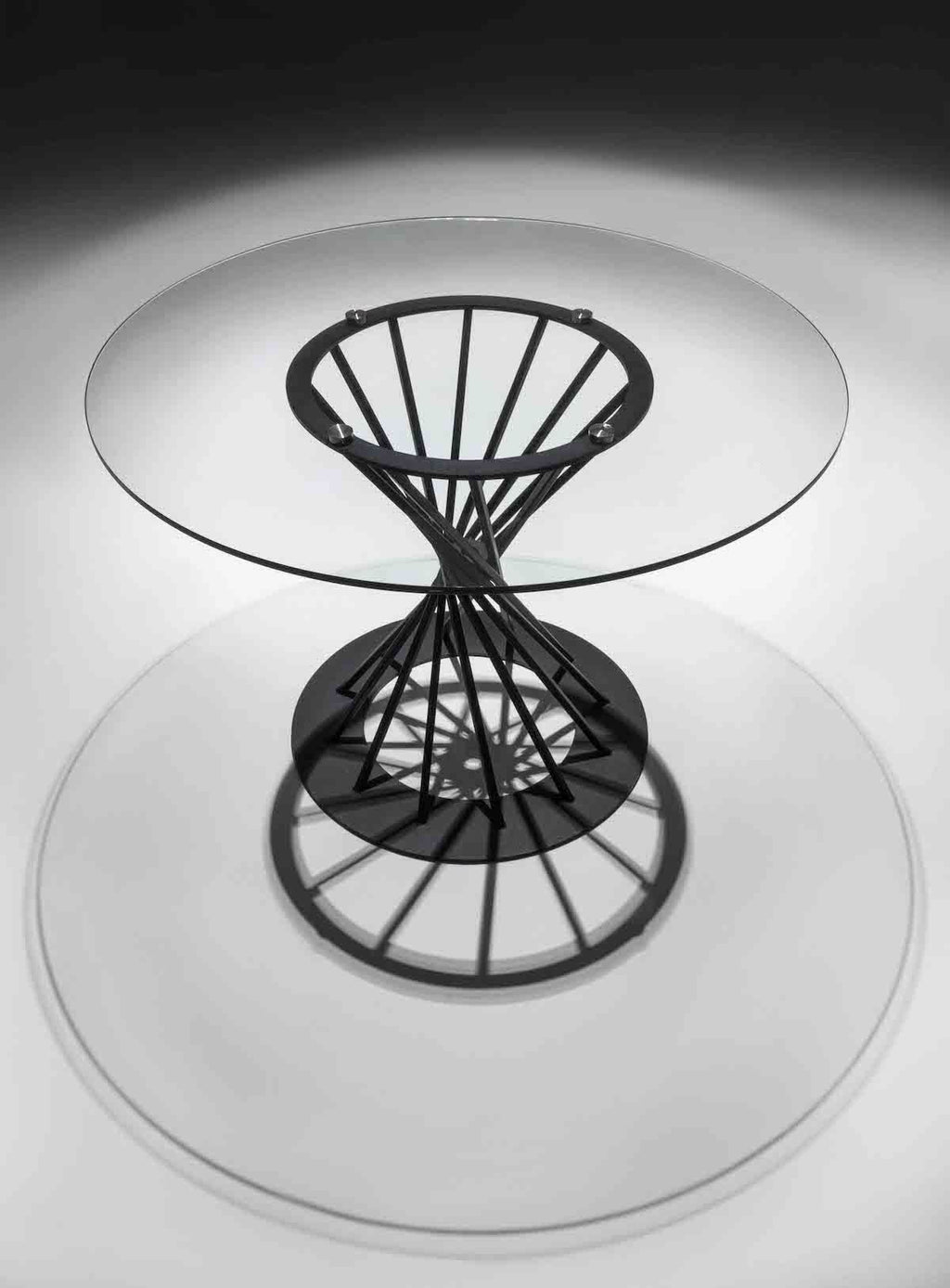 Tavolo rotondo in acciaio e vetro Runder Vetro