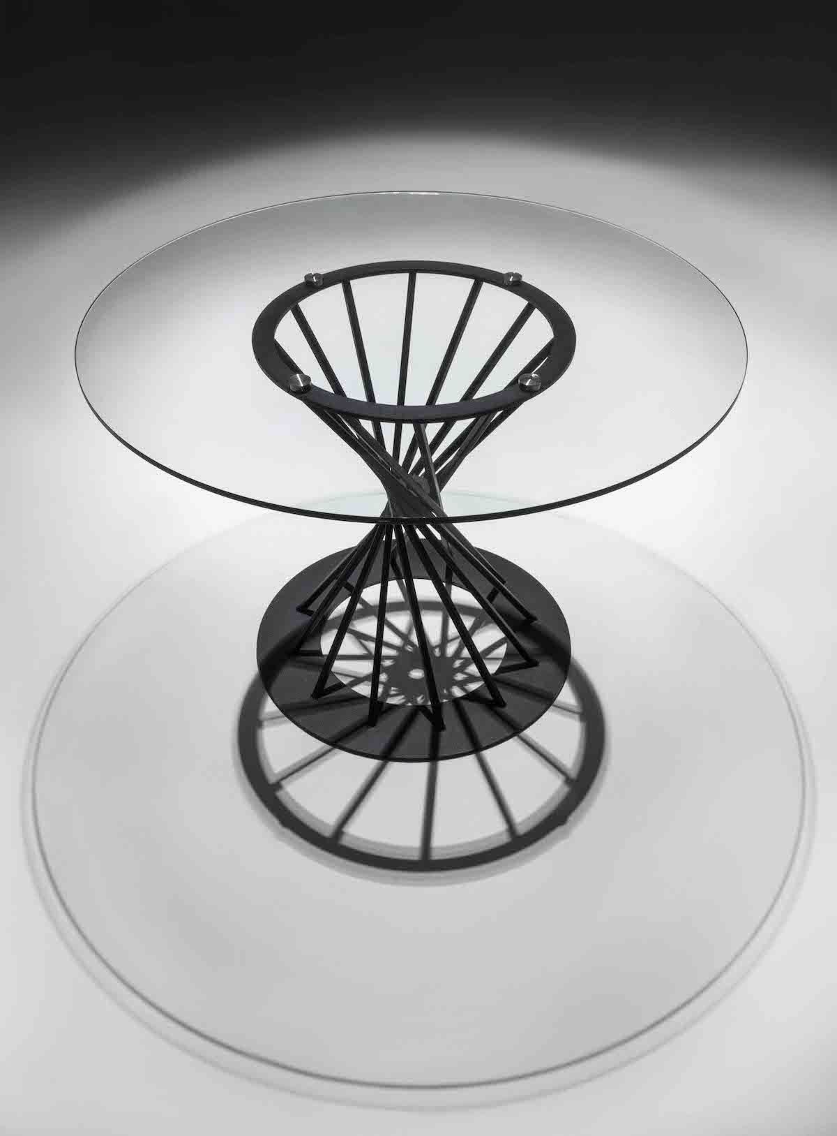 Tavolo rotondo in acciaio e vetro Runder Vetro