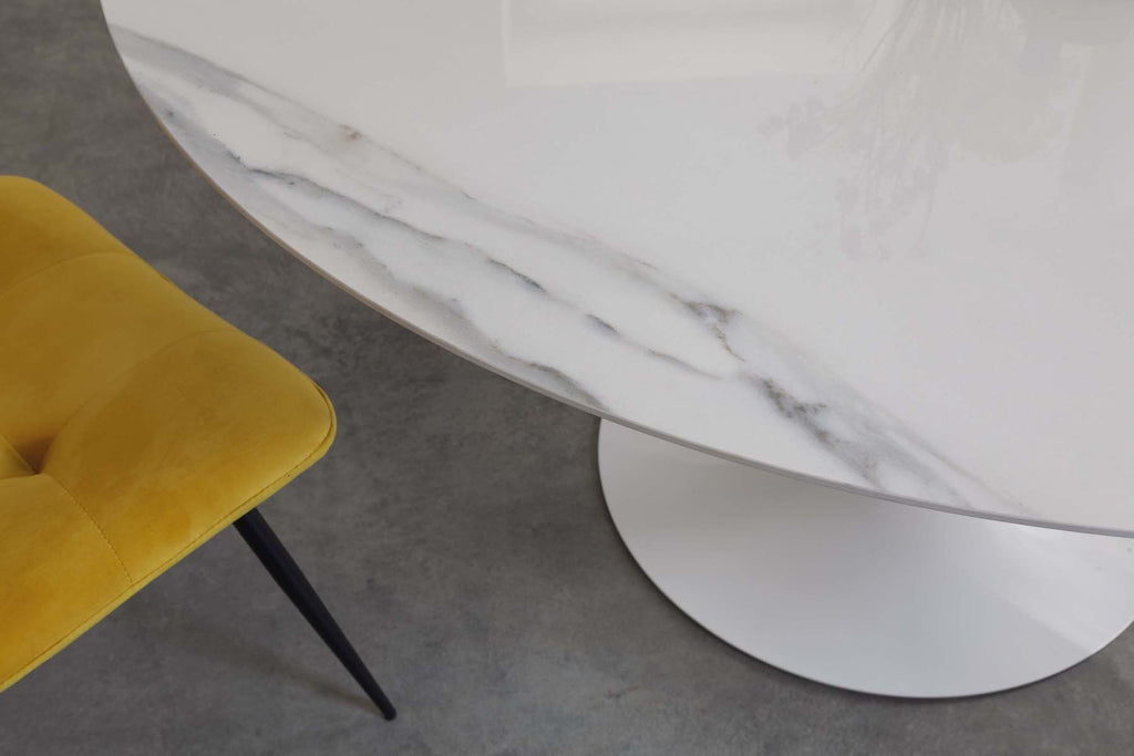 Tavolo rotondo in acciaio e ceramica Sulevi Ceramico