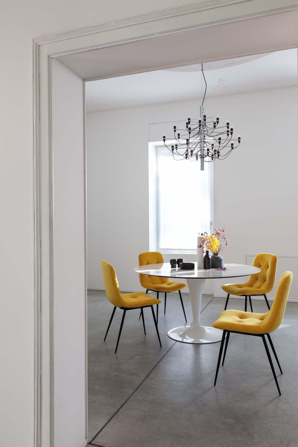 Tavolo rotondo in acciaio e ceramica Sulevi Ceramico