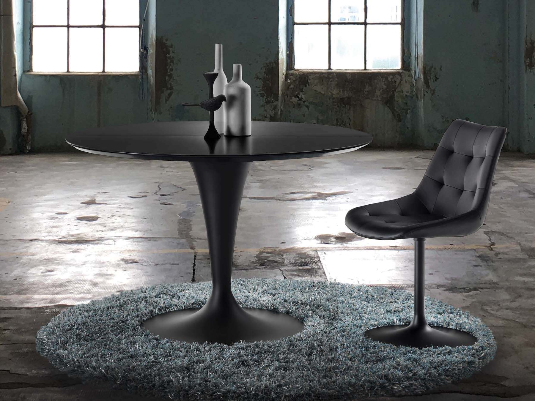 Tavolo da pranzo rotondo allungabile Sulevi Black