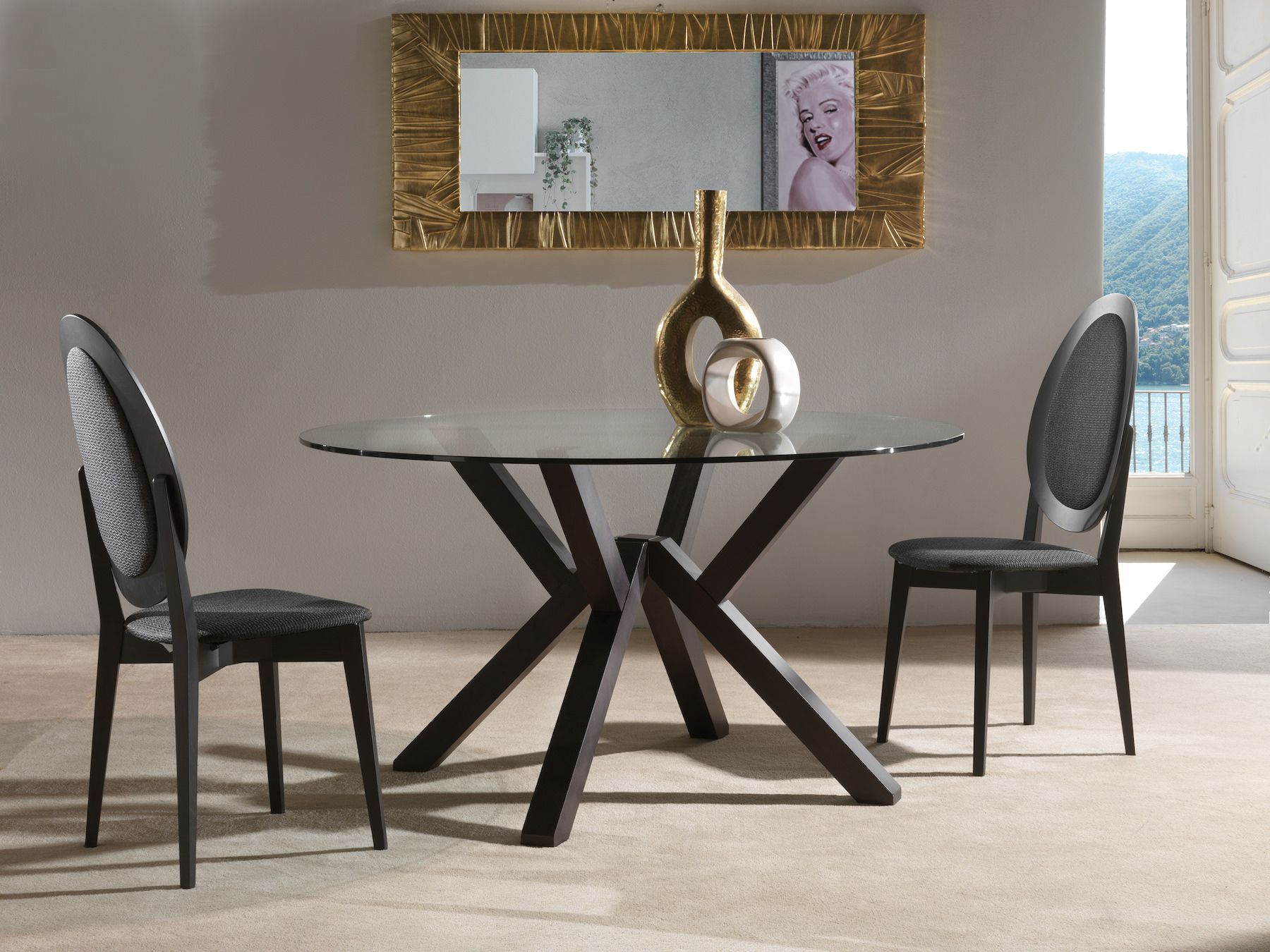 Tavolo rotondo in legno e laminato Exter