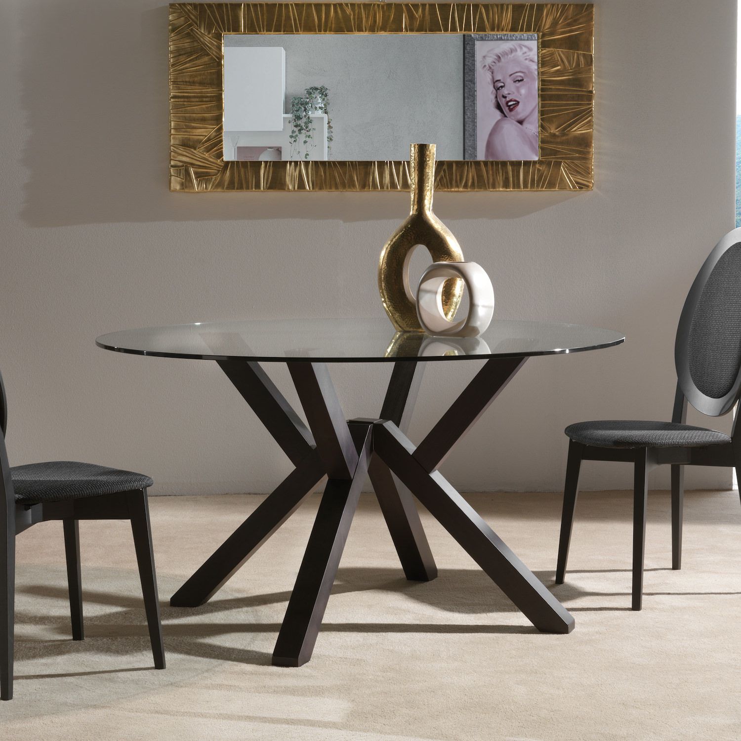 Tavolo rotondo in legno e laminato Exter