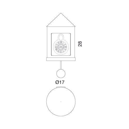 Orologio cucu in legno e alluminio Silos