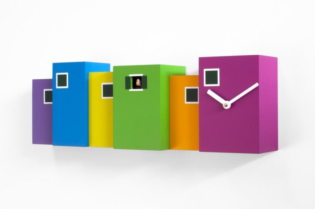 Orologio cucu da parete Burano in legno a forma di casette