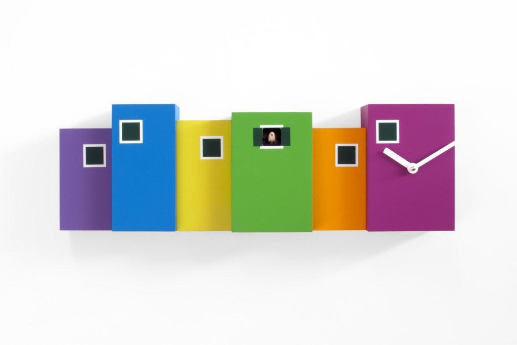 Orologio cucu da parete Burano in legno a forma di casette