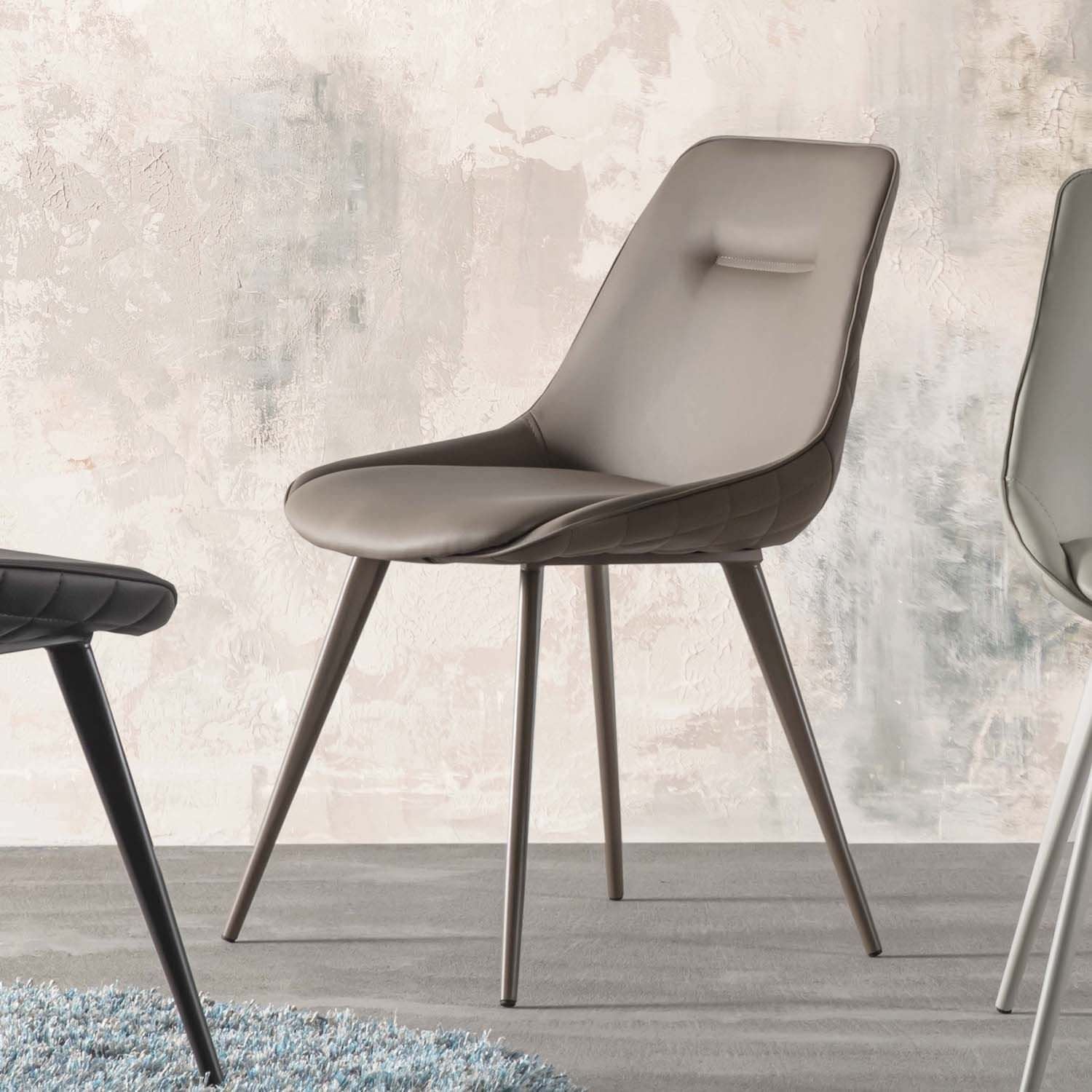 Coppia sedie imbottite per sala da pranzo Bergen