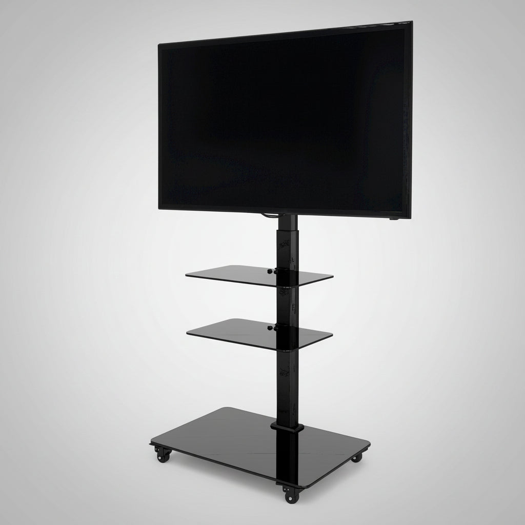 Carrello porta TV in metallo e vetro Runner