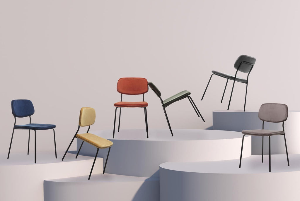 Coppia sedie imbottite per sala pranzo Toledo