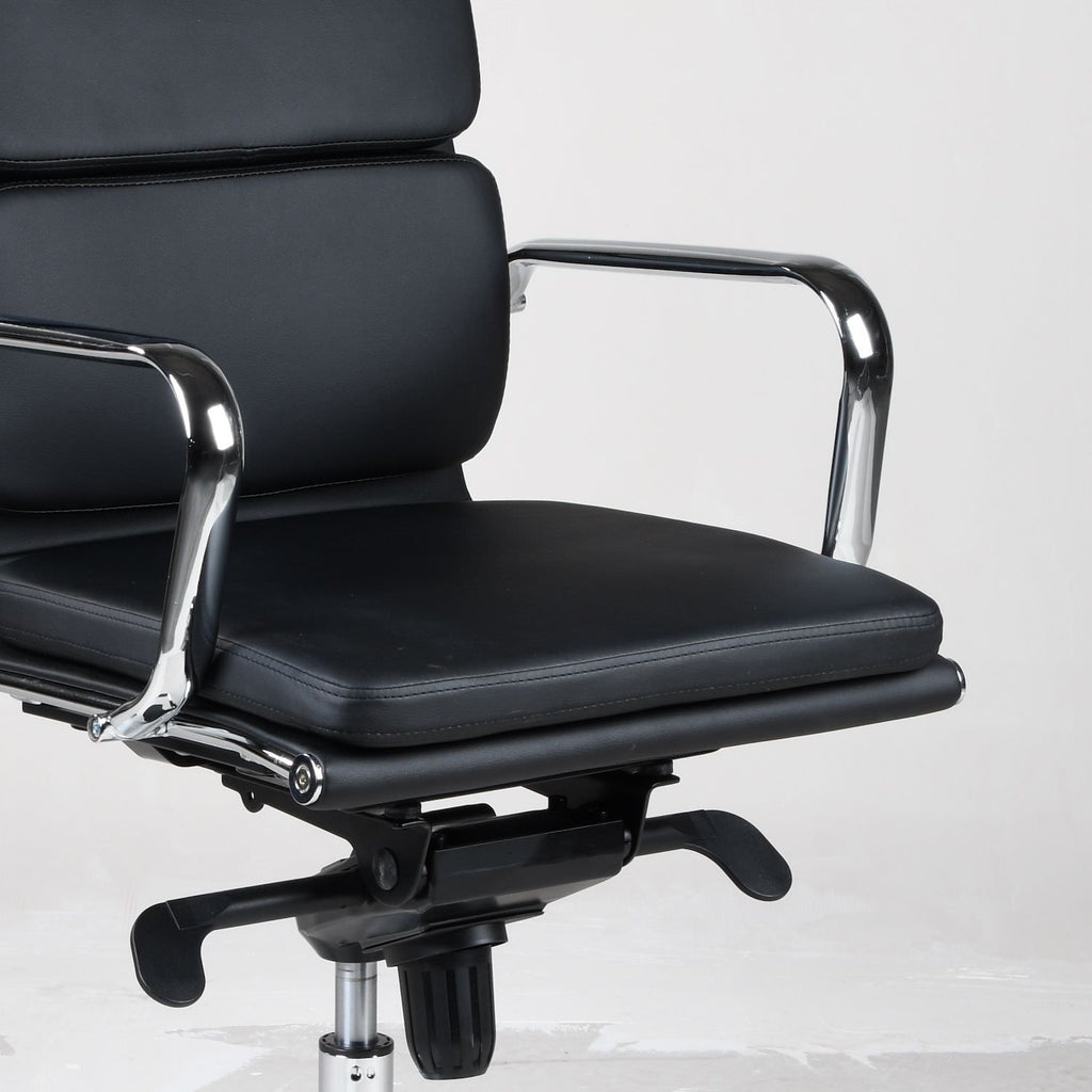 Poltrona ufficio schienale basso in pelle sintetica WH3C