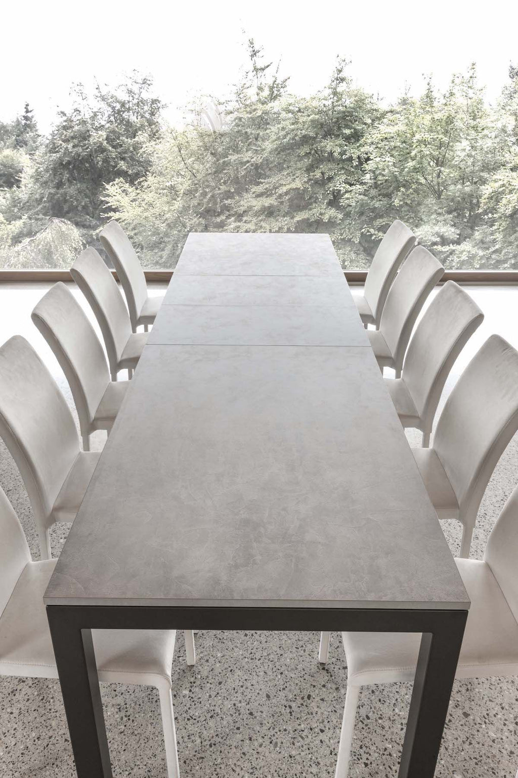 Tavolo da pranzo allungabile in metallo e nobilitato Austin