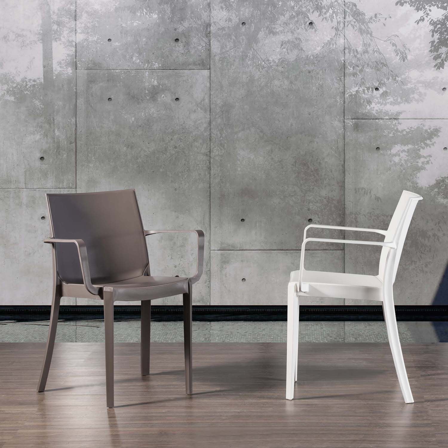 Sedie impilabili in polipropilene per cucina o giardino Devel