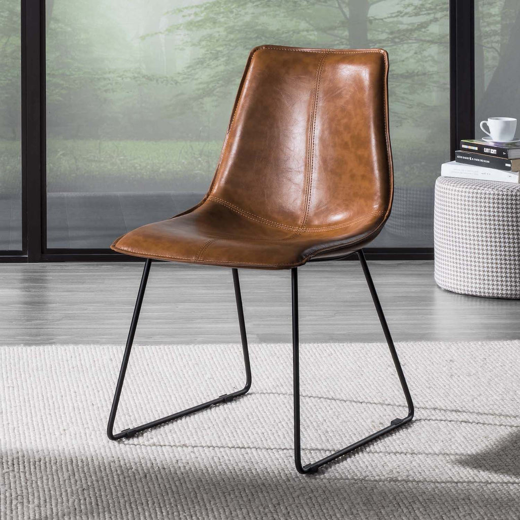 Coppia sedie per sala da pranzo in ecopelle Chicago