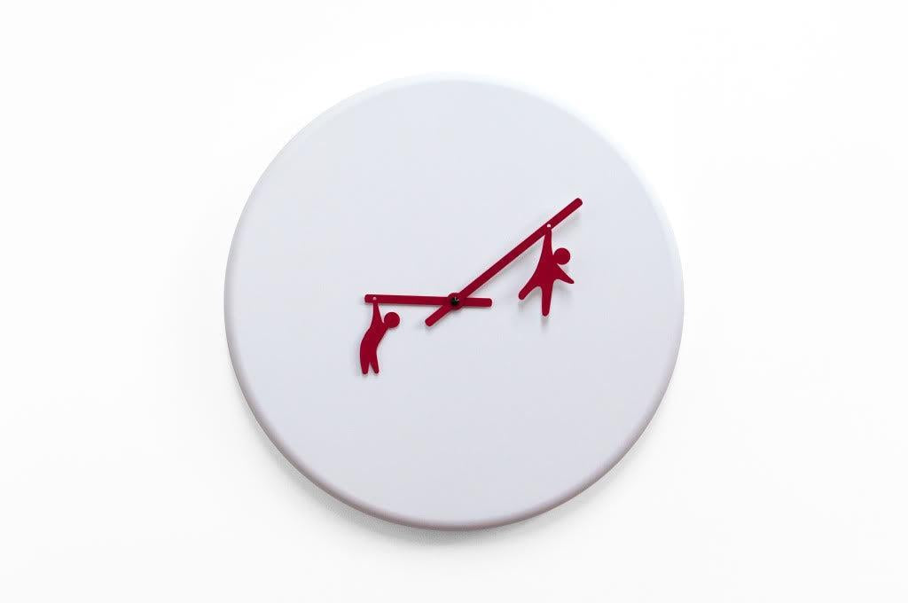 Orologio da parete in legno bianco Time2play