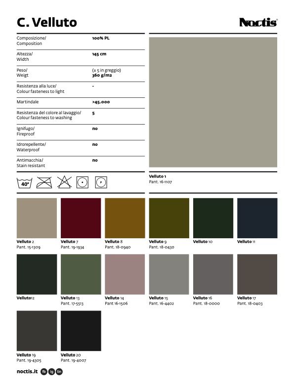 Campione tessuti per letto contenitore singolo una piazza e mezza e matrimoniale Noctis