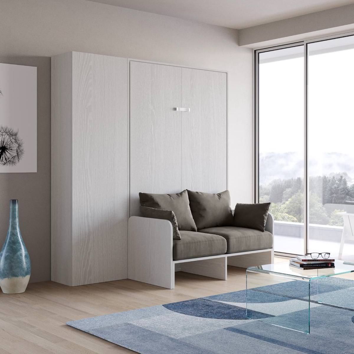 Letto a scomparsa con divano una piazza e mezza e colonna Lexton