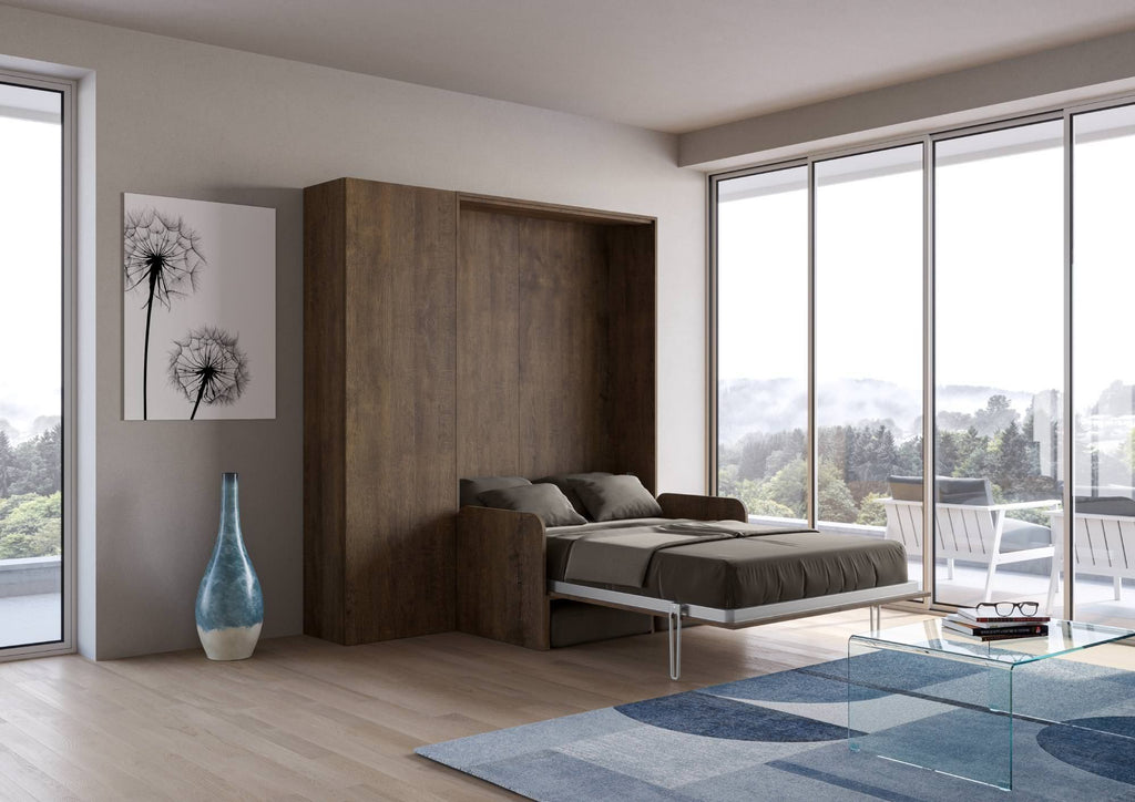 Letto a scomparsa con divano una piazza e mezza e colonna Lexton