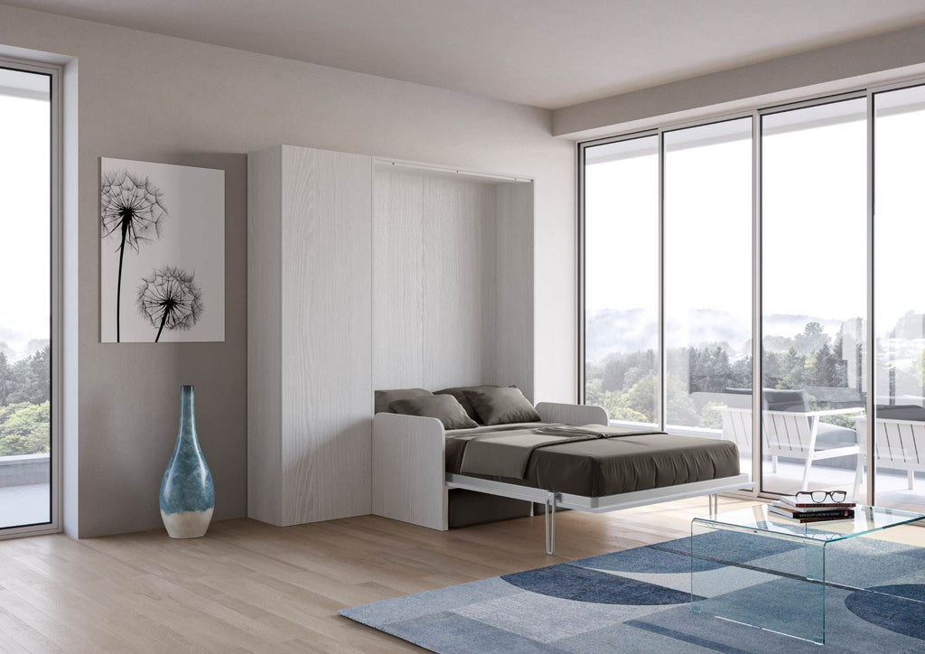 Letto a scomparsa con divano una piazza e mezza e colonna Lexton