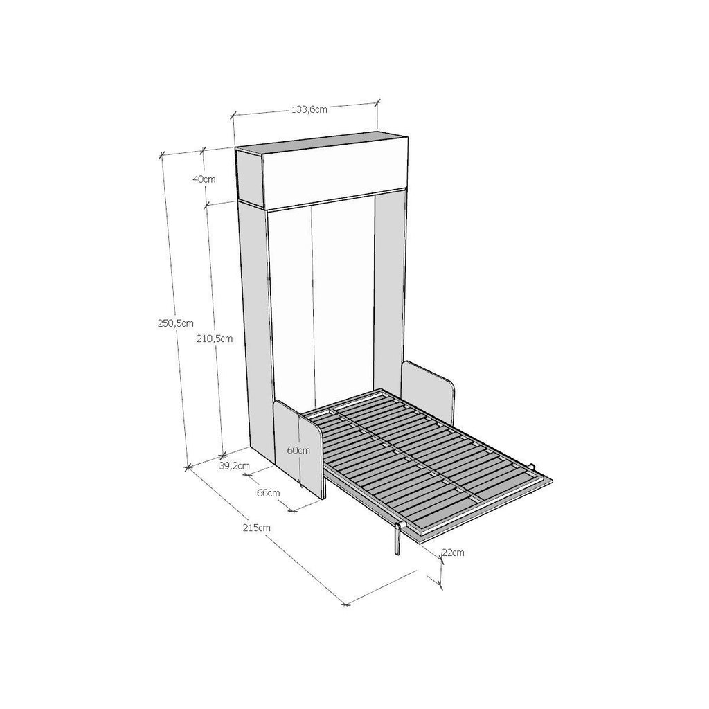 Letto a scomparsa con divano una piazza e mezza e pensile Lexton
