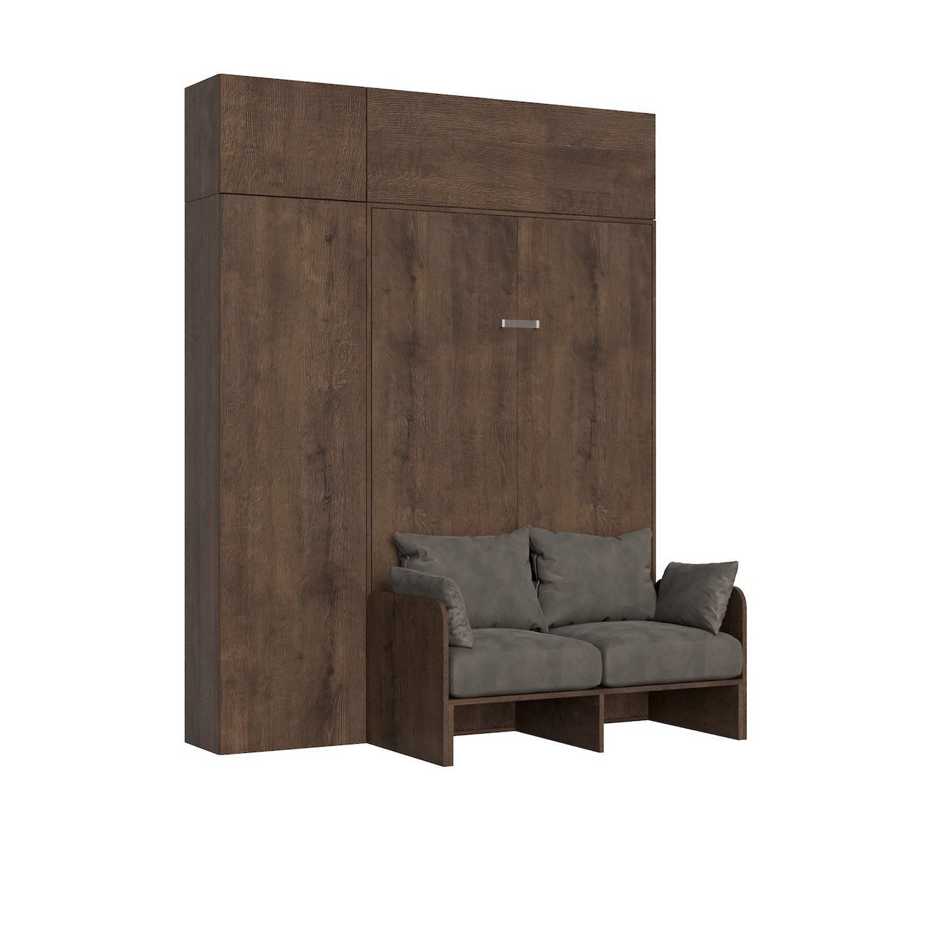 Letto a scomparsa con divano una piazza e mezza colonna e pensili Lexton