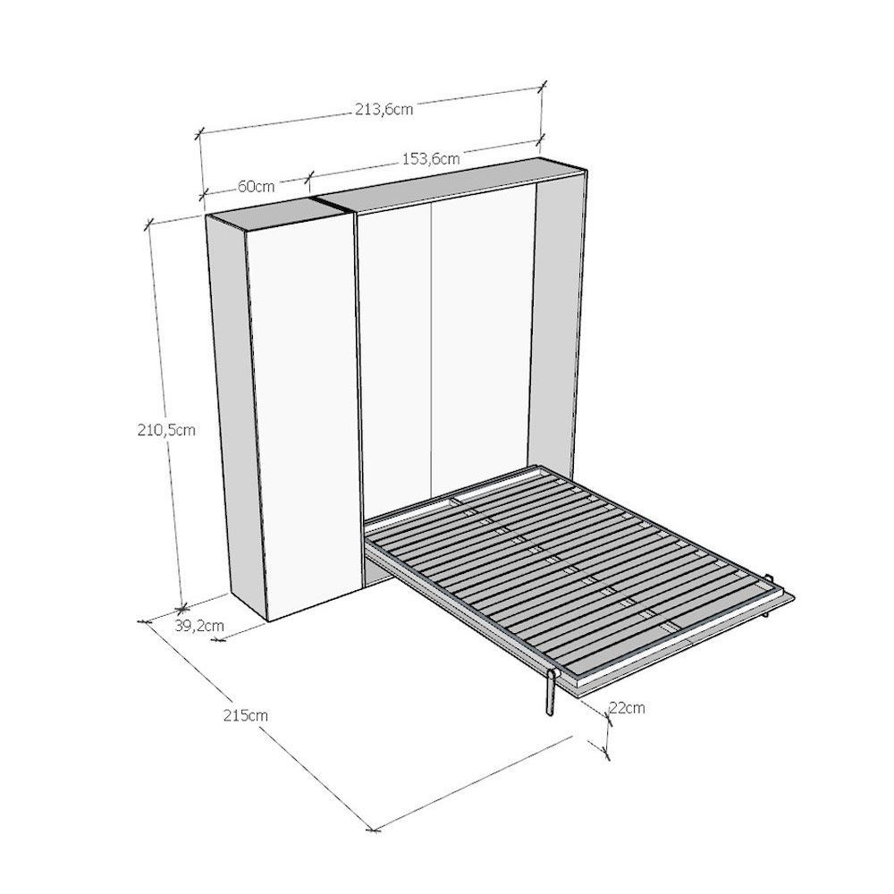 Letto a scomparsa alla francese con colonna Lexton
