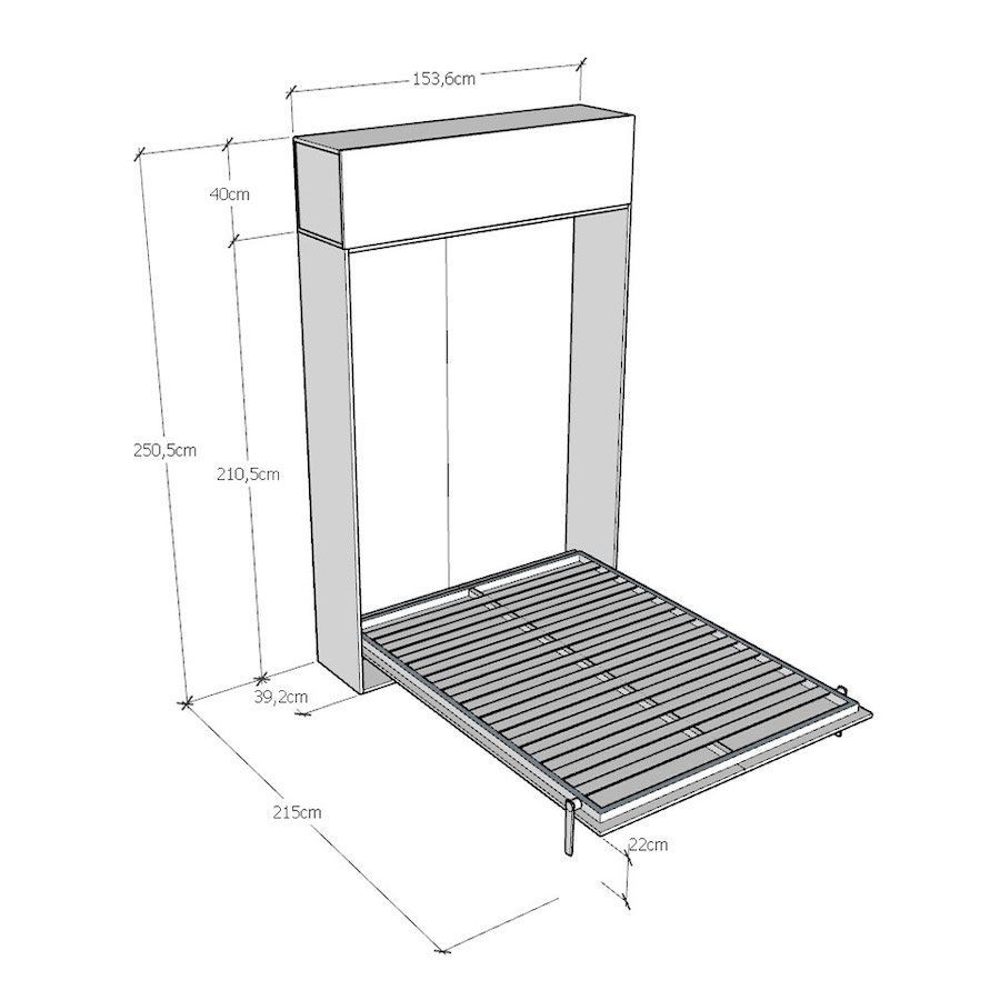 Letto a scomparsa alla francese con pensile Lexton