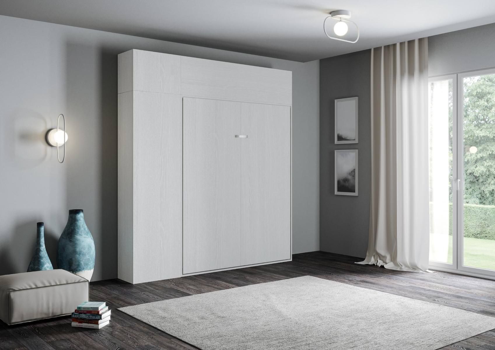 Letto a scomparsa alla francese con colonna e pensili Lexton