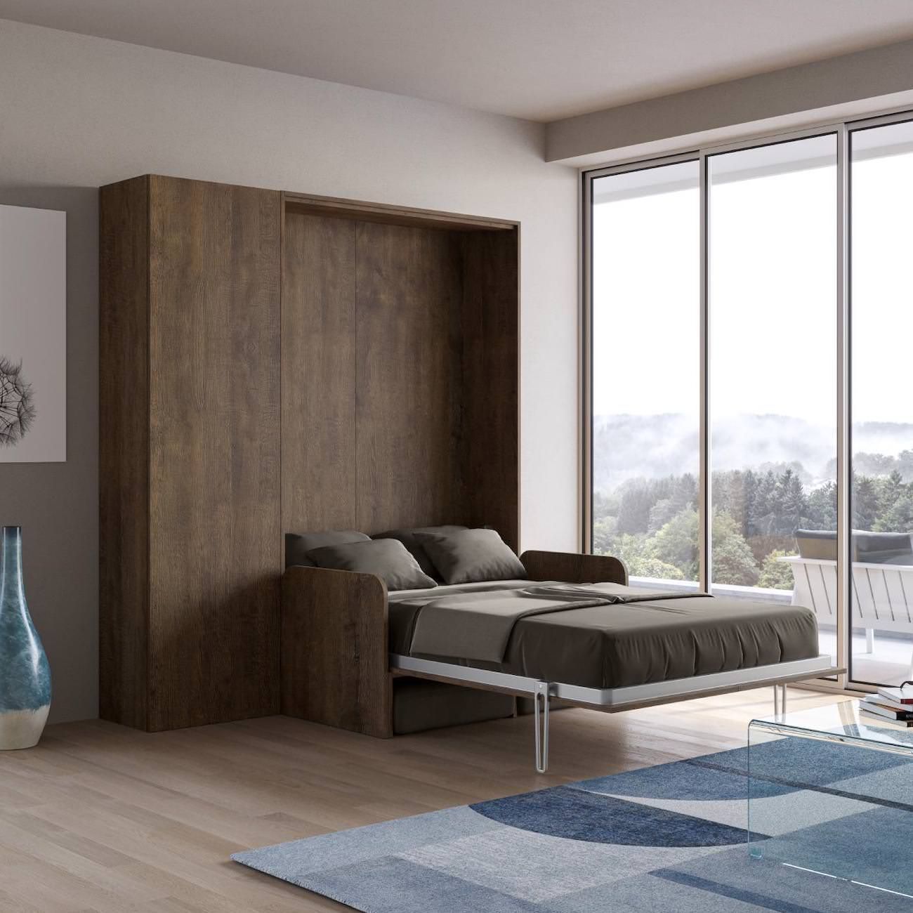 Letto a scomparsa con divano alla francese con colonna Lexton