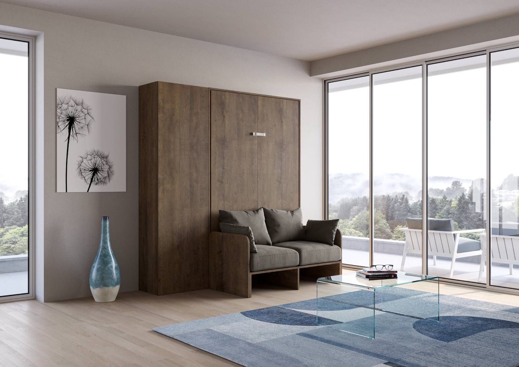 Letto a scomparsa con divano alla francese con colonna Lexton