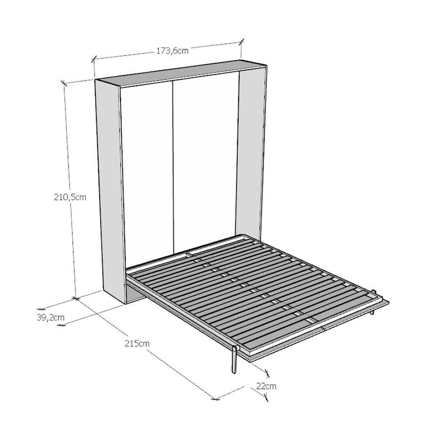 Letto matrimoniale a scomparsa design moderno Lexton