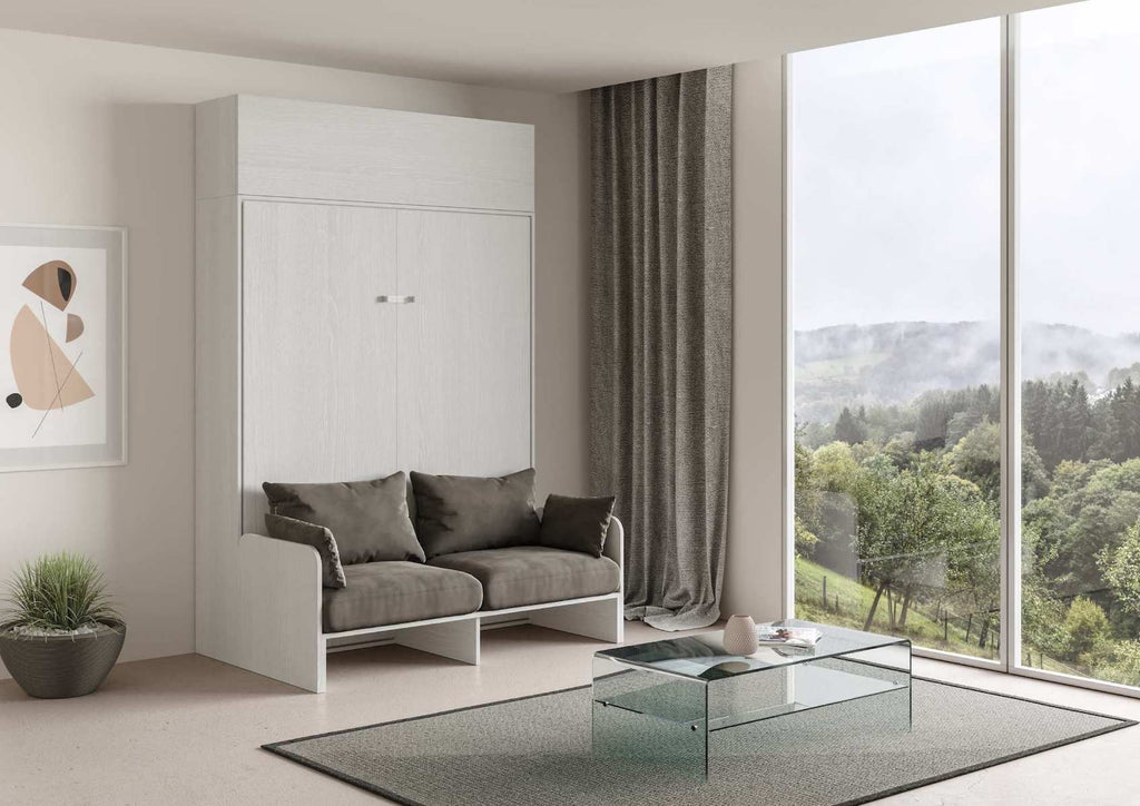 Letto matrimoniale a scomparsa con divano e pensile Lexton